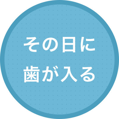 その日に固定式の歯が入ります